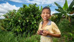 A child at a farm in Peru